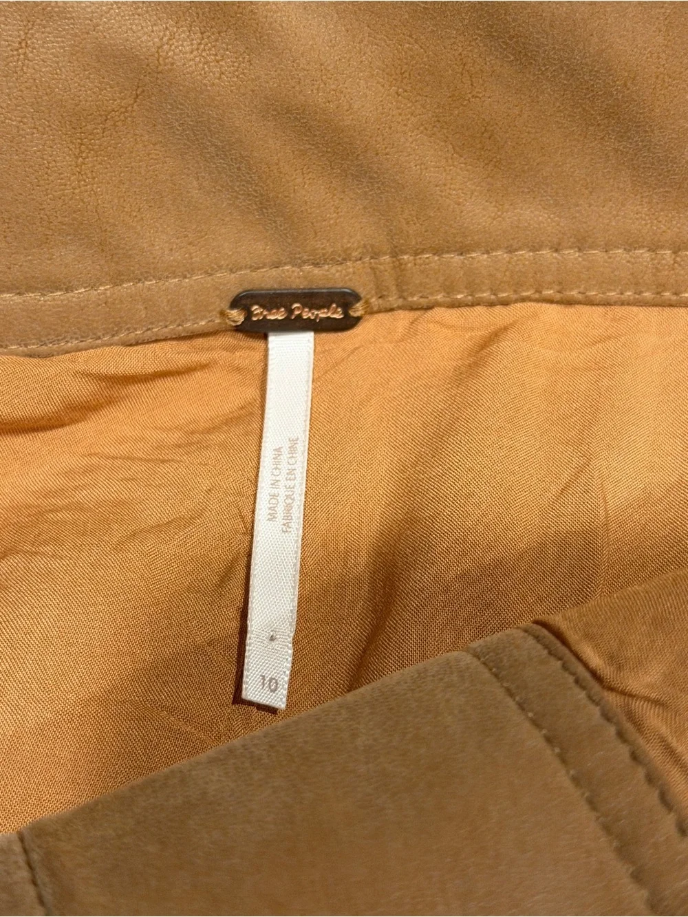 Free People Caramel/Tan Colored Faux Suede Wrap Skirt with Buckle
